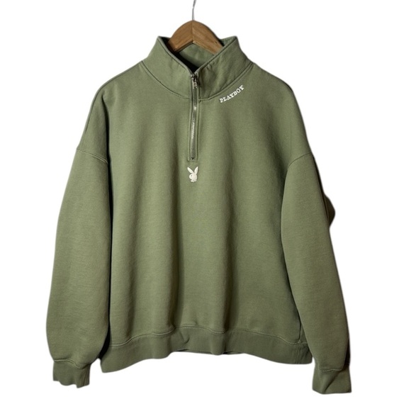 Playboy By PacSun Mode Quarter Zip Sweatshirt Men’s Size L - Picture 5 of 13
